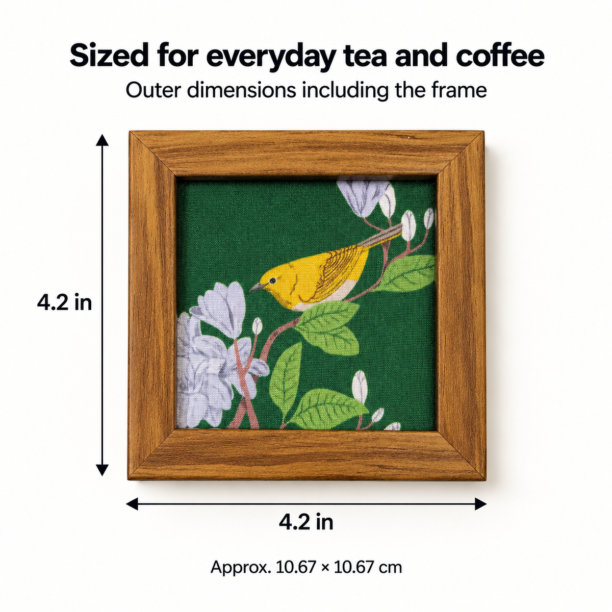 Gold Finch Coaster — Size