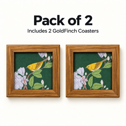 Gold Finch Coaster — Pack of 2 Contents