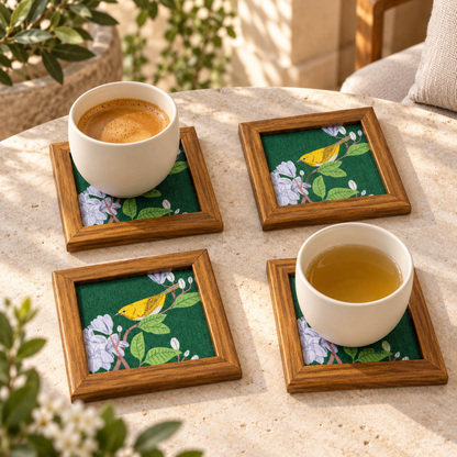 Gold Finch Coaster — Pack of 4 Lifestyle