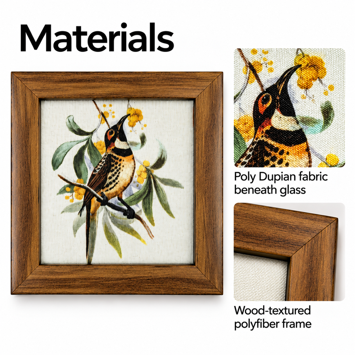 Myna Coaster — Materials