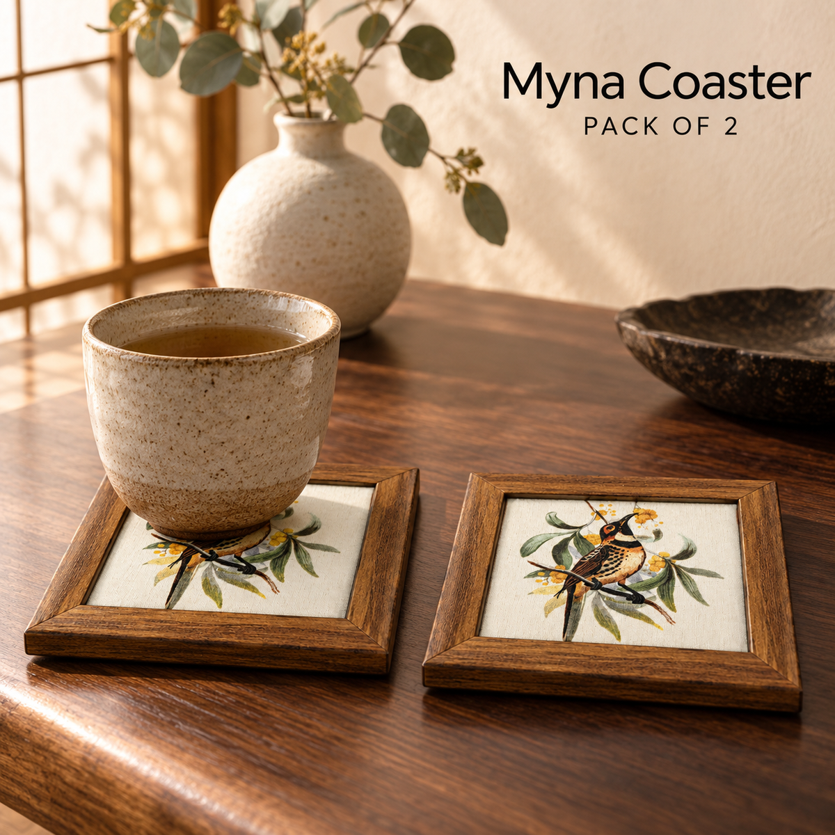 Myna Coaster — Pack of 2 Lifestyle