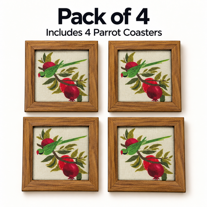 Parrot Coaster — Pack of 4 Contents