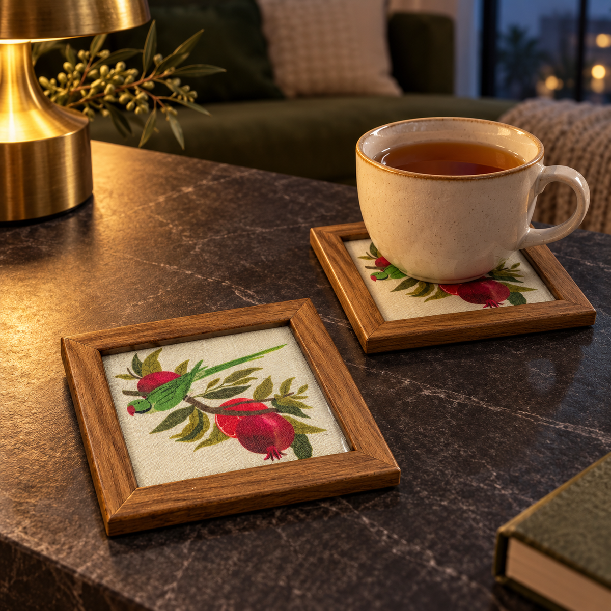 Parrot Coaster — Pack of 2 Lifestyle