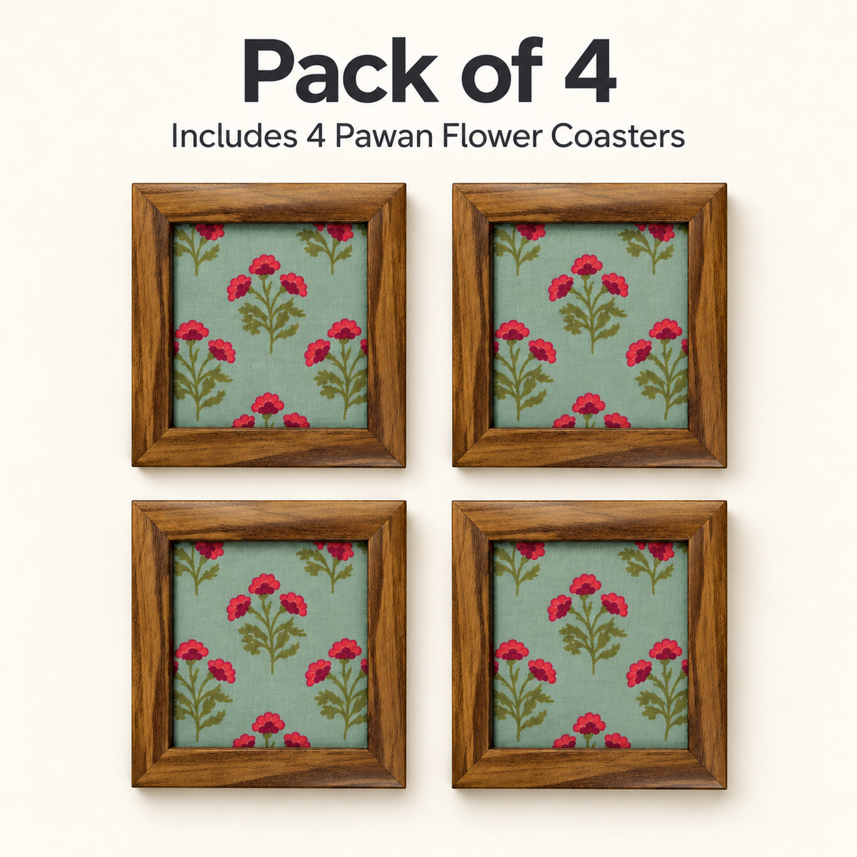 Pawan Coaster — Pack of 4 Contents