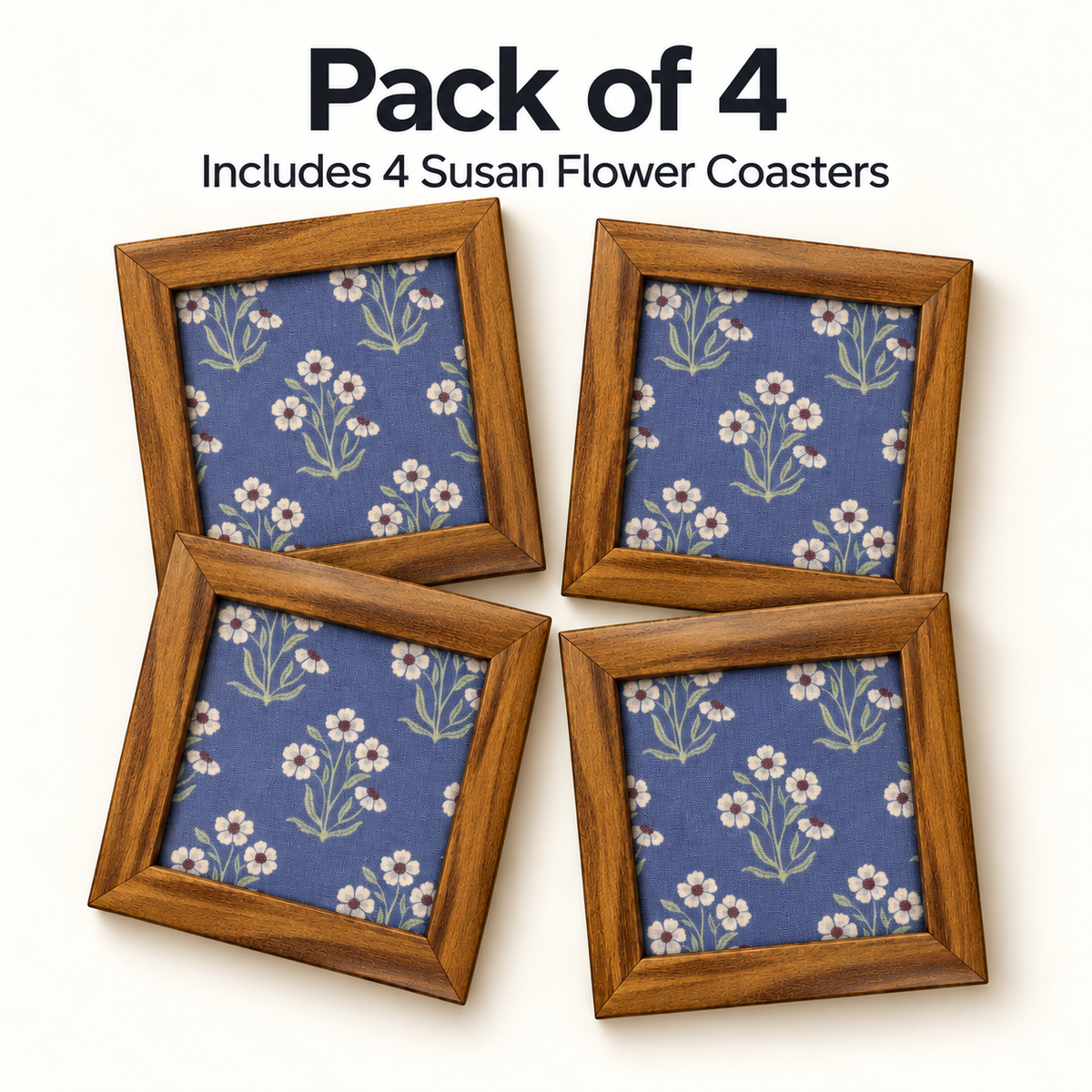 Susan Flower Coaster — Pack of 4 Contents