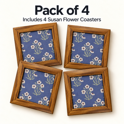 Susan Flower Coaster — Pack of 4 Contents